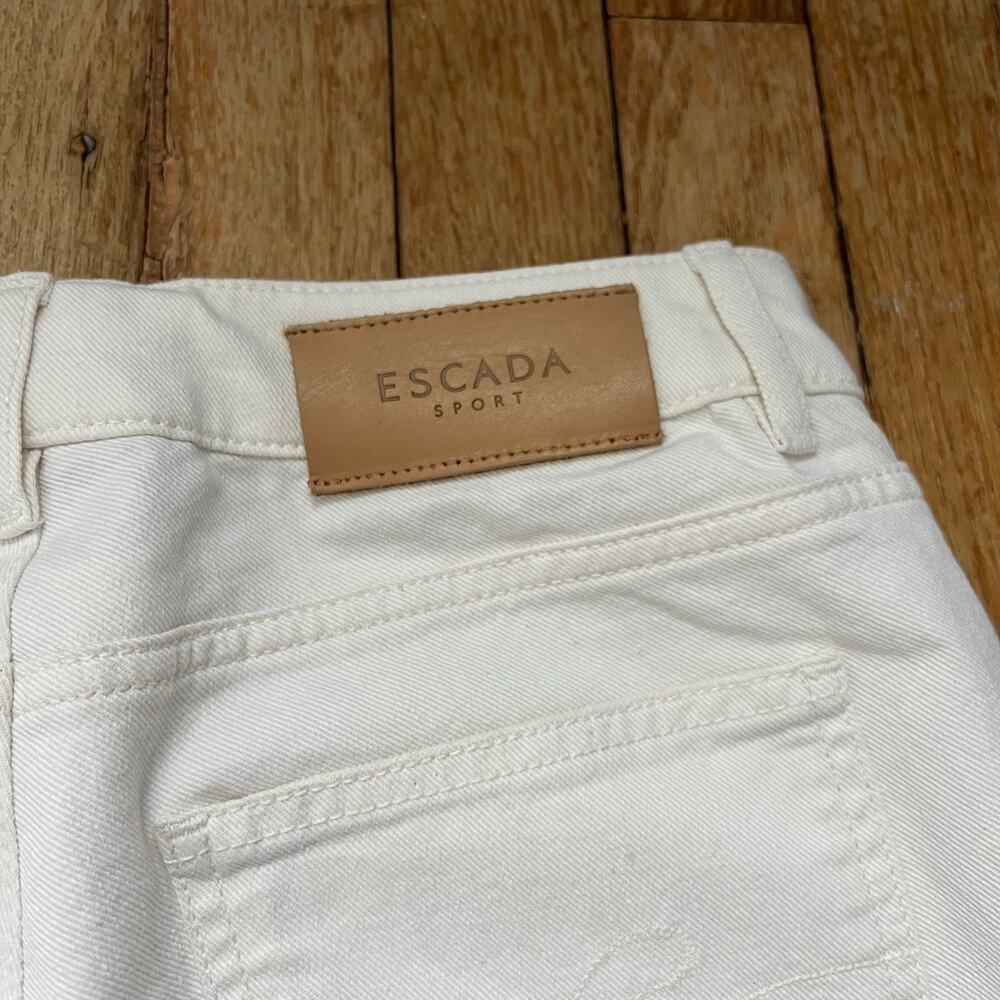 Escada Sport Cropped Skinny Jeans Off White Stretch Mid-Rise Women's Size 40 30" - Picture 7 of 9